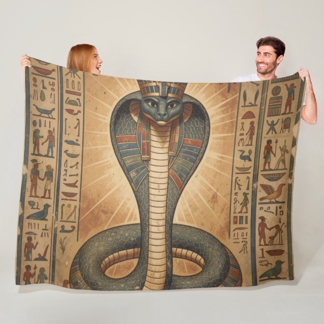 Wadjet - Egyptian Snake Goddess´7 Fleece Blanket (In Situ)