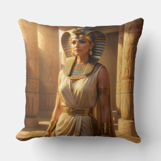 Wadjet - Egyptian Snake Goddess Throw Pillow