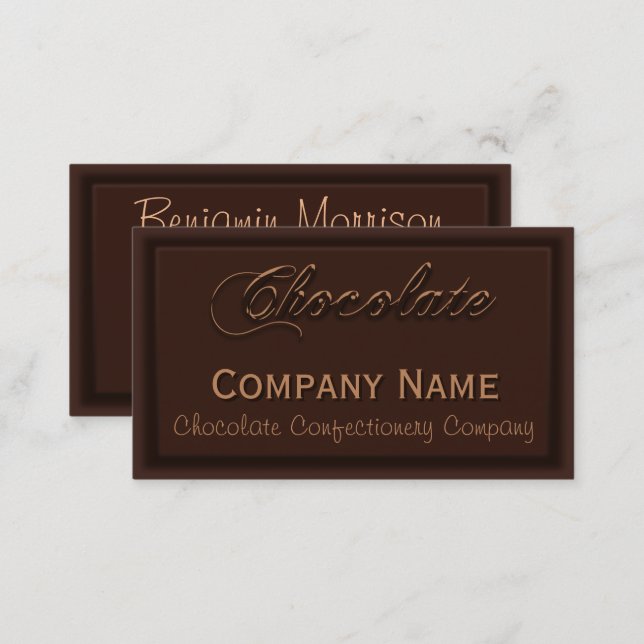 Wafer Thin Chocolate Confectionery Business Cards (Front/Back)