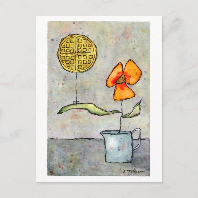 "Waffelluftballon" Watercolor Postcard (Front)