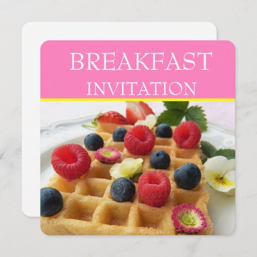 Waffle and Fruit Breakfast Invitations