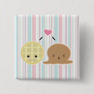 waffle and ice cream love pinback button