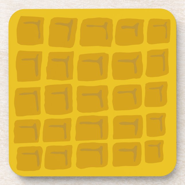 Waffle Art Beverage Coaster (Front)