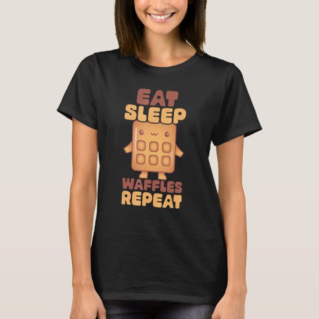 Waffle Breakfast Foods Dessert Mini Waffle Food 1 T-Shirt (Front)