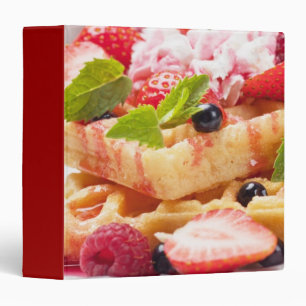 Waffle cake with fresh berry fruit binder