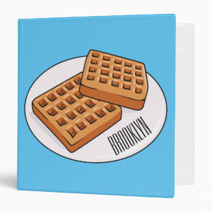 Waffle cartoon illustration  3 ring binder
