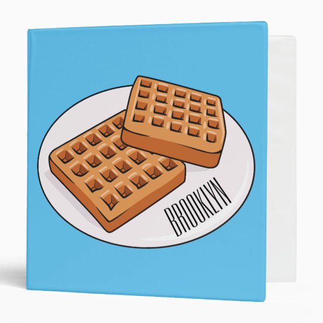 Waffle cartoon illustration  3 ring binder (Front/Inside)