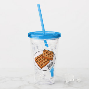 Waffle cartoon illustration  acrylic tumbler