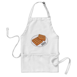 Waffle cartoon illustration  adult apron