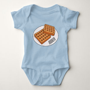 Waffle cartoon illustration baby bodysuit