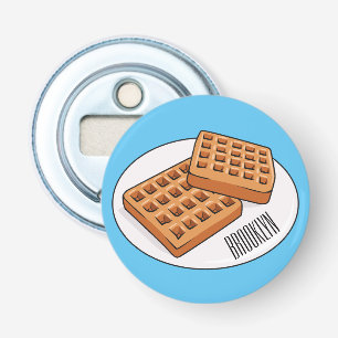 Waffle cartoon illustration bottle opener