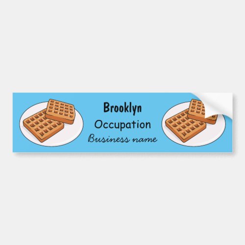 Waffle cartoon illustration bumper sticker