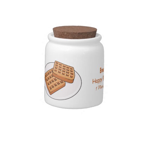 Waffle cartoon illustration candy jar