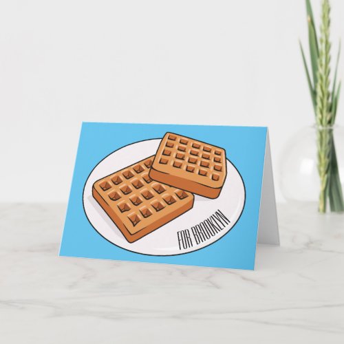 Waffle cartoon illustration  card