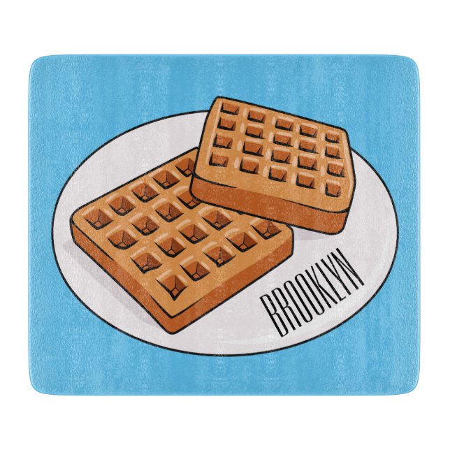 Waffle cartoon illustration  cutting board (Front)