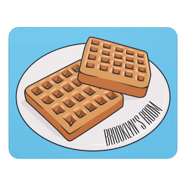 Waffle cartoon illustration  door sign (Contemporary Front)
