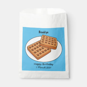 Waffle cartoon illustration favor bag