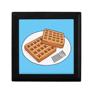 Waffle cartoon illustration gift box