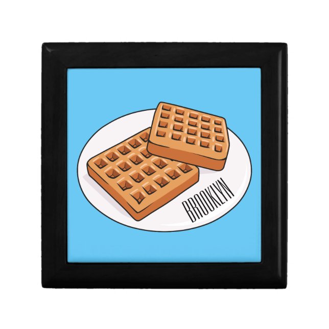 Waffle cartoon illustration  gift box (Front)