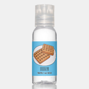 Waffle cartoon illustration hand sanitizer