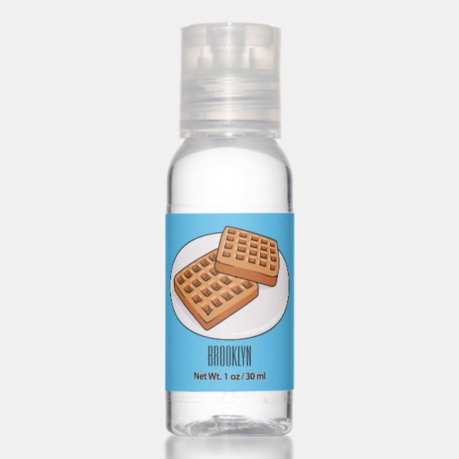 Waffle cartoon illustration  hand sanitizer (Front)