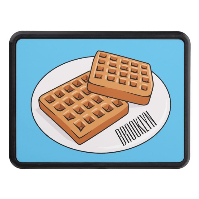Waffle cartoon illustration  hitch cover (Front)