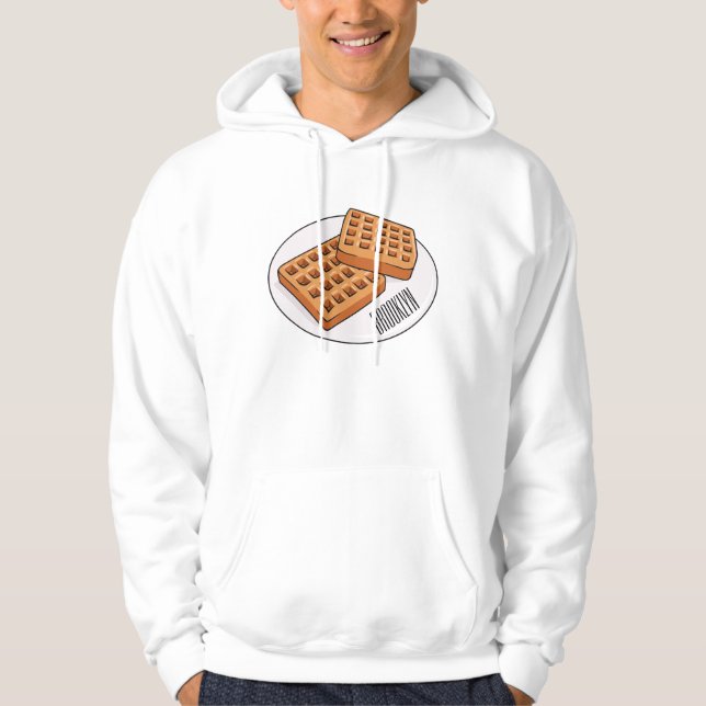 Waffle cartoon illustration  hoodie (Front)