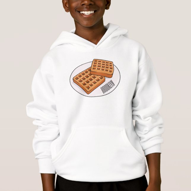 Waffle cartoon illustration  hoodie (Front)