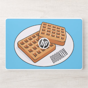 Waffle cartoon illustration HP laptop skin