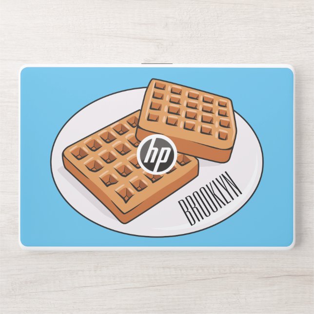 Waffle cartoon illustration  HP laptop skin (Front)