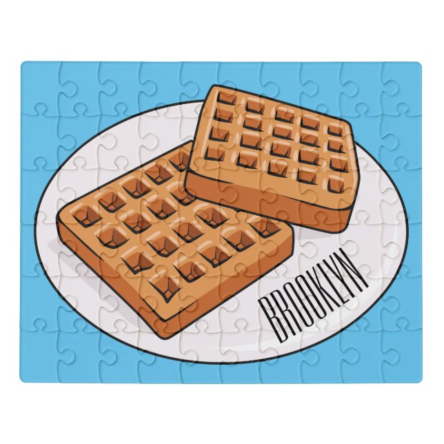 Waffle cartoon illustration  jigsaw puzzle (Puzzle Horizontal)