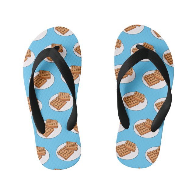 Waffle cartoon illustration  kid's flip flops (Footbed)