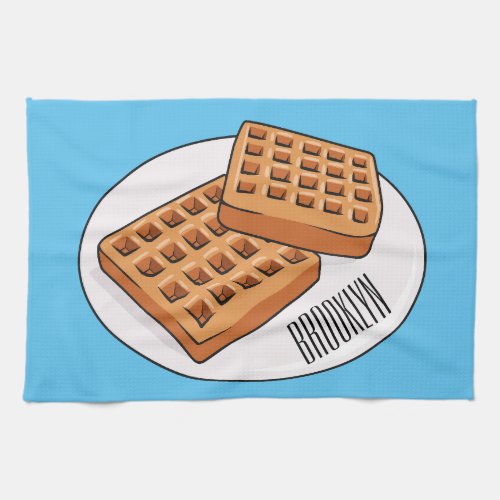 Waffle cartoon illustration  kitchen towel
