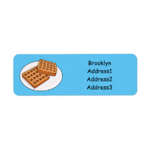 Waffle cartoon illustration label