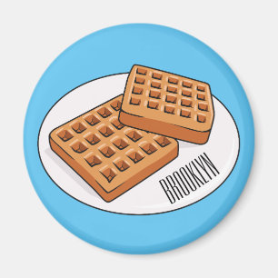 Waffle cartoon illustration  magnet