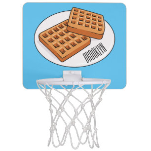 Waffle cartoon illustration  mini basketball hoop