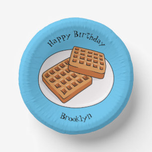 Waffle cartoon illustration paper bowls