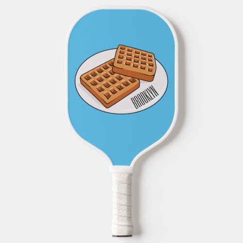 Waffle cartoon illustration  pickleball paddle