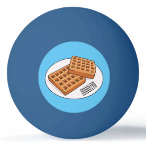Waffle cartoon illustration  ping pong ball