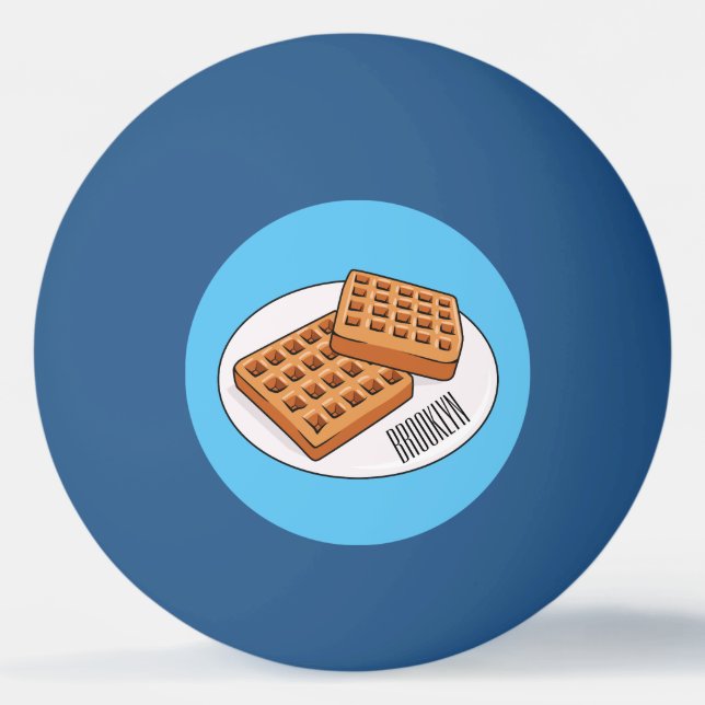 Waffle cartoon illustration  ping pong ball (Front)
