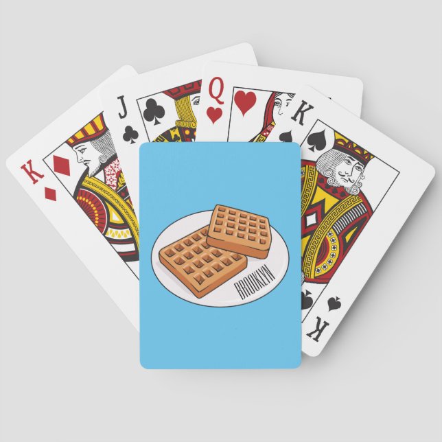 Waffle cartoon illustration  poker cards (Back)