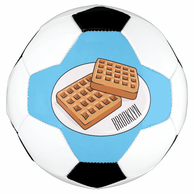 Waffle cartoon illustration  soccer ball (Front)