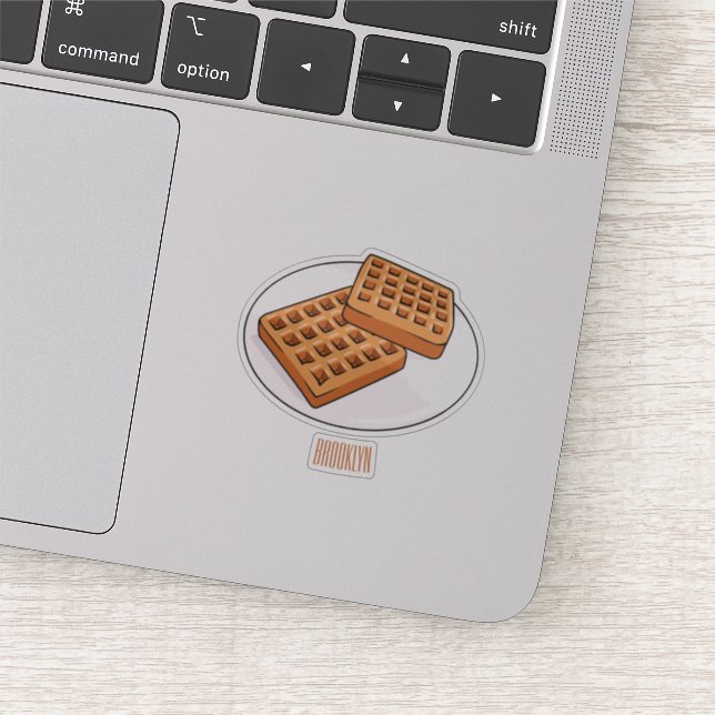 Waffle cartoon illustration sticker (Detail)