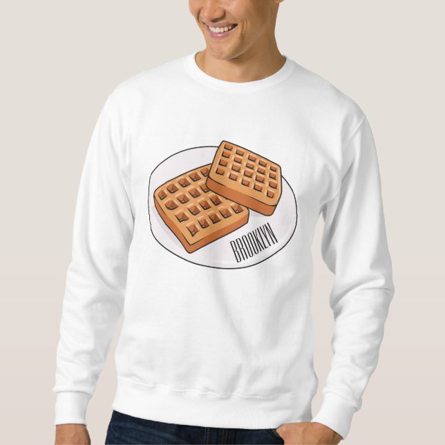 Waffle cartoon illustration  sweatshirt (Front)
