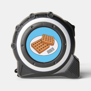Waffle cartoon illustration  tape measure