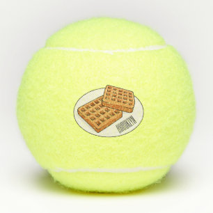 Waffle cartoon illustration tennis balls