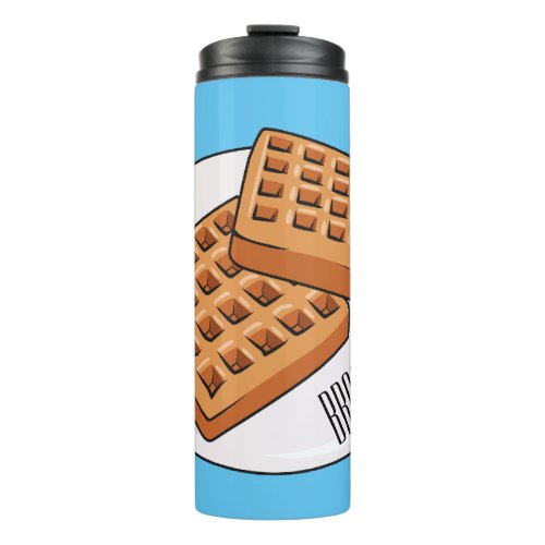 Waffle cartoon illustration  thermal tumbler