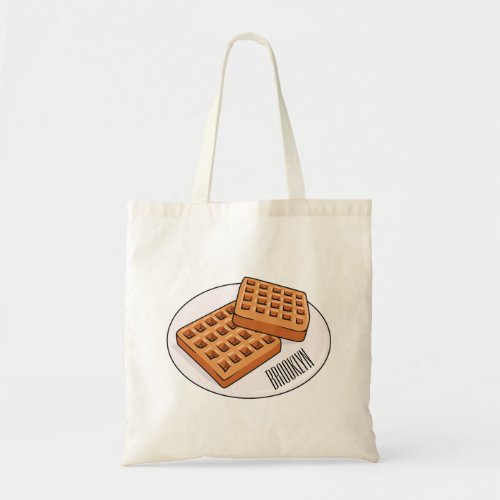 Waffle cartoon illustration  tote bag