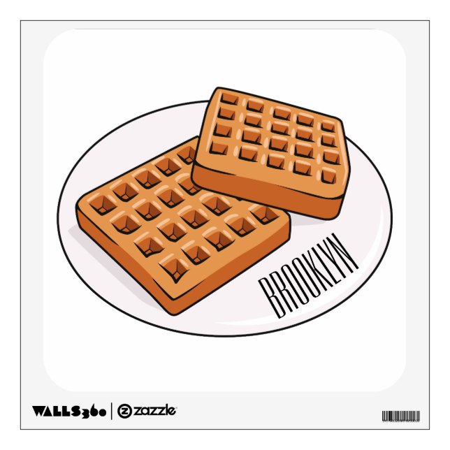 Waffle cartoon illustration  wall decal (Front)