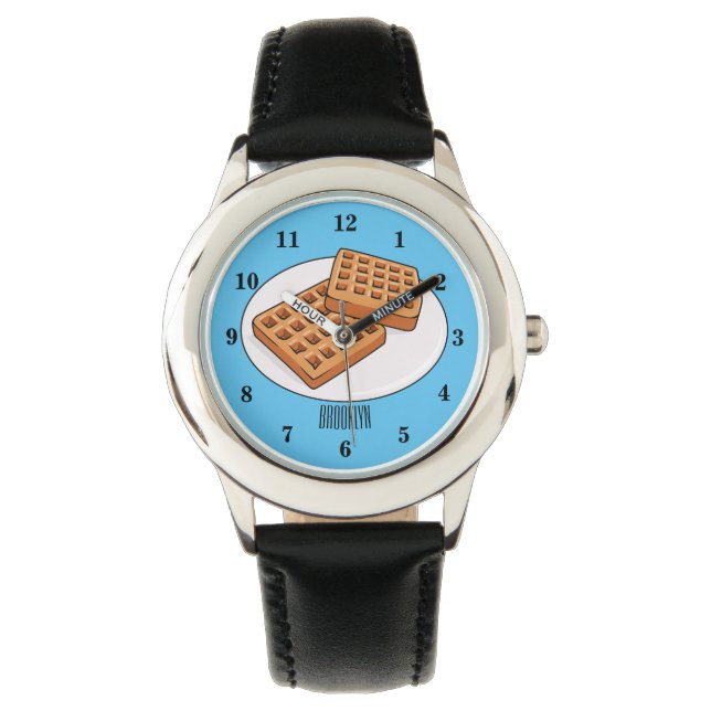Waffle cartoon illustration  watch (Front)